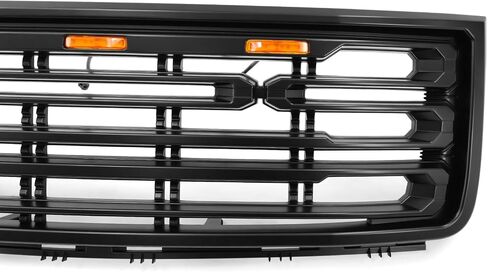 Ikon Motorsports ، Grille الأمامي متوافق مع 2007-2013 GMC Sierra 1500 الأمامي المصد مصبقة غير لامع أسود in Kuwait