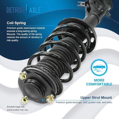 Detroit Axle - 14pc Front End Suspension Kit for 2013 2014 2015 Honda Civic, Lower Control Arms w/Ball Joint Tie Rods Struts & Coil Spring Rear Shock Absorber Front and Rear Sway Bars Replacement in Saudi Arabia