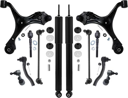 Detroit Axle - 14pc Front End Suspension Kit for 2013 2014 2015 Honda Civic, Lower Control Arms w/Ball Joint Tie Rods Struts & Coil Spring Rear Shock Absorber Front and Rear Sway Bars Replacement in Saudi Arabia