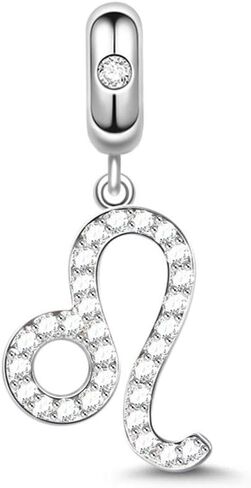 GNOCE Leo Charms Pendant Sterling Silver I Think of You Zodiac Sign Dangle Charms With Cubic Zirconia fit for Bracelet/Necklace Women (Leo) in Saudi Arabia