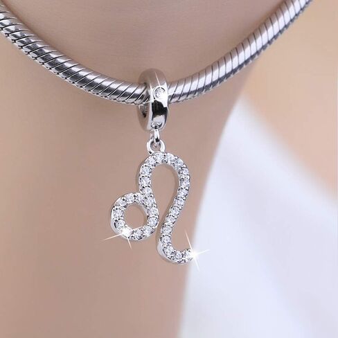 GNOCE Leo Charms Pendant Sterling Silver I Think of You Zodiac Sign Dangle Charms With Cubic Zirconia fit for Bracelet/Necklace Women (Leo) in Saudi Arabia