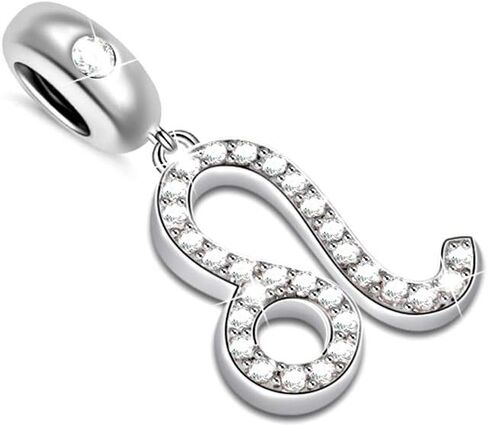 GNOCE Leo Charms Pendant Sterling Silver I Think of You Zodiac Sign Dangle Charms With Cubic Zirconia fit for Bracelet/Necklace Women (Leo) in Saudi Arabia