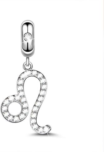 GNOCE Leo Charms Pendant Sterling Silver I Think of You Zodiac Sign Dangle Charms With Cubic Zirconia fit for Bracelet/Necklace Women (Leo) in Saudi Arabia