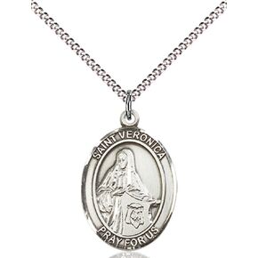 F.A. Dumont Sterling Silver St. Veronica قلادة مع سلسلة كبح من الفولاذ المقاوم للصدأ 18 " in Saudi Arabia