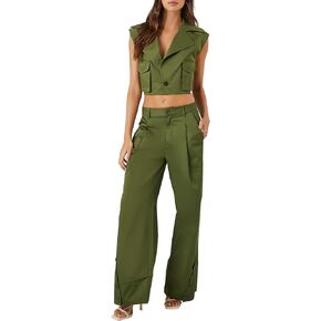 Forever 21 womens Button-hem Wide-leg Pants in Saudi Arabia