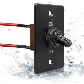 12V Toggle Switch with Aluminum Mounting Plate Pre-soldered 14AWG Leads 20A 2 Pin SPST ON/OFF Toggle Switch with Weather-resistant Boot Cover for Marine Boat RV Trailer Truck Automotive (1Pcs) in Saudi Arabia