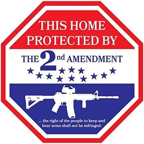 NI428 This Home is Protected by The 2nd Amendment Decal | 5-Inches by 5-Inches in Saudi Arabia