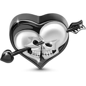 GNOCE Skull Lover Heart Charm Bead Sterling Silver Arrow through The Heart Skull Charm Bead Fit Bracelet/Necklace Jewelry Gift for Women Men (Style-1) in Saudi Arabia