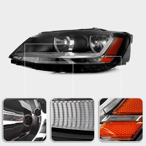ACANII - For [Halogen Model] 2017-2018 Volkswagen Jetta w/LED DRL Headlight Headlamp Assembly Replacement Driver Side in Saudi Arabia