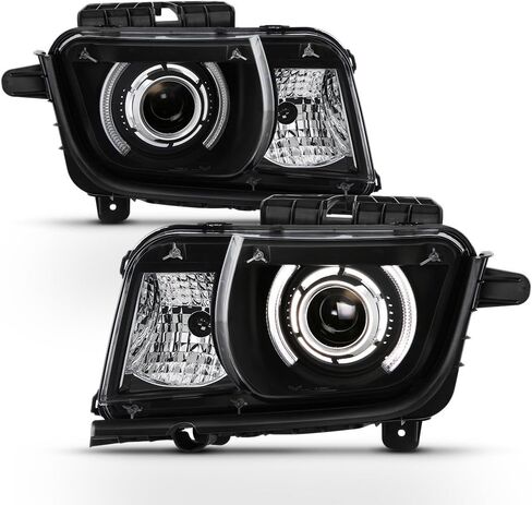 Acanii - لـ BLK 2010-2013 Chevy Camaro LED CCFL Halo Projector المصابيح الأمامية Halogen Driver + جانب الركاب in Saudi Arabia