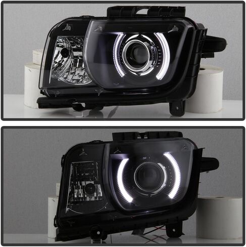 Acanii - لـ BLK 2010-2013 Chevy Camaro LED CCFL Halo Projector المصابيح الأمامية Halogen Driver + جانب الركاب in Saudi Arabia