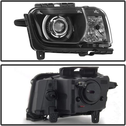 Acanii - لـ BLK 2010-2013 Chevy Camaro LED CCFL Halo Projector المصابيح الأمامية Halogen Driver + جانب الركاب in Saudi Arabia