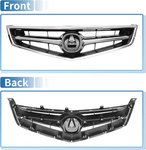X AUTOHAUX Front Upper Hood Bumper Grille Grill for Acura TSX 2006-2008 Front Upper Bumper Kidney Grille Grill Chrome Silver Tone in Saudi Arabia