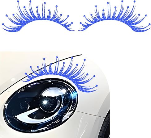 Wuyaoyao 2PCS Car Headlashes Leadashes ملصقات ، ملصقات سيارة الرموش العاكسة ، شارات الرموش المزيفة المزيفة للماء للمصابيح الأمامية ، وملحقات السيارة الخارجية (الوردي) in Kuwait