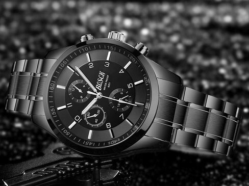 Men's 40mm Analog Watch – Auto Date & Day Display, Stainless Steel Business Wristwatch, Easy to Read, 30M Waterproof, No Chronograph in Saudi Arabia