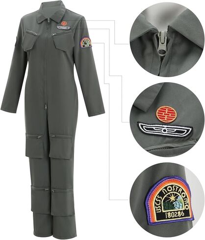 إلين ريبلي زي المرأة الجيش الخضراء بذلة الرمز البريدي لأعلى بدلة قطعة واحدة مع بقع تجريبية Cosplay هالوين in Kuwait