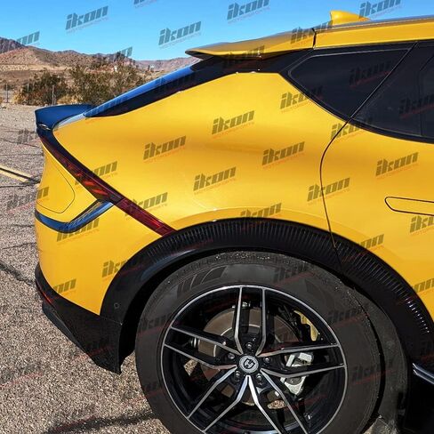 IKON MOTORSPRTS, Trunk Spoiler Compatible with 2021-2025 Kia EV6, Gloss Black X Style ABS Plastic Rear Deck Lid Tail Trim Lip Wing in Saudi Arabia