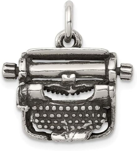 Sterling Silver Antiqued Typewriter Charm (approximately 20 x 19 mm) in Saudi Arabia