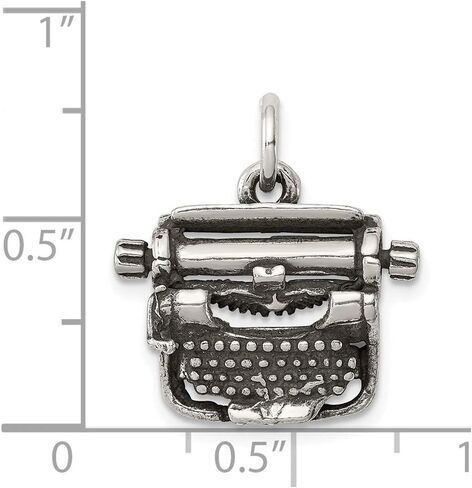 Sterling Silver Antiqued Typewriter Charm (approximately 20 x 19 mm) in Saudi Arabia