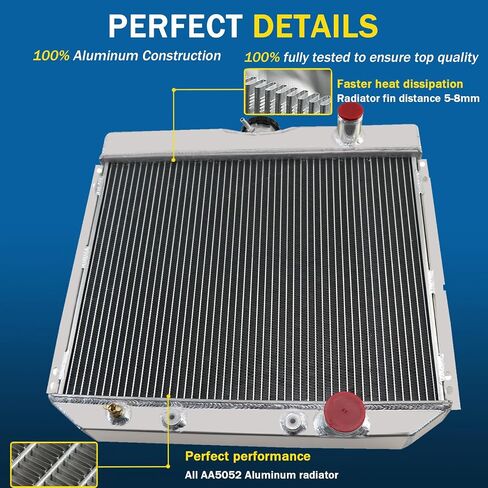 3 Row Core Aluminum Radiator Replacement for 1963 1964 1965 1966 1967 1968 1969 1970 Ford Falcon Mustang Cougar V8 1969 Mercury V8 Mustang/Falcon/Fairlane/Torino/Galaxie in Kuwait