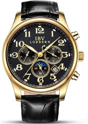 MASTOP Swiss Brands Men's Automatic Self-Wind Watch Stainless Steel with Brown Genuine Leather Band in Kuwait