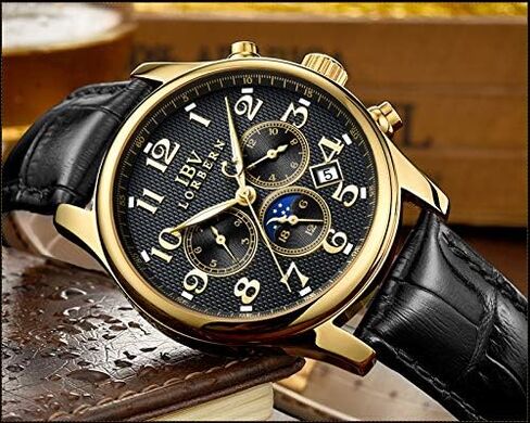 MASTOP Swiss Brands Men's Automatic Self-Wind Watch Stainless Steel with Brown Genuine Leather Band in Kuwait