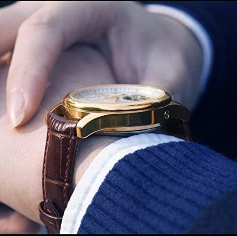 MASTOP Swiss Brands Men's Automatic Self-Wind Watch Stainless Steel with Brown Genuine Leather Band in Saudi Arabia