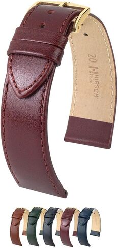 حزام ساعة Hirsch Osiris Leather - جلد العجل ذو الحبيبات الجميلة - أسود ، أزرق ، بورغوندي ، أخضر ، منتصف البني - 12 مم ، 13 مم ، 15 مم ، 16 مم ، 18 ملم ، 20 ملم in Kuwait