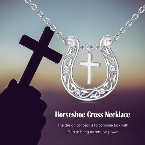 Cross Necklace for Women 925 Sterling Silver Faith Cross Pendant Christian Jewelry Catholic Gifts for Women Girlfriend Mom in Saudi Arabia