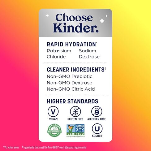 محلول إلكتروليت متقدم kinderlyte ، ترطيب أسرع 2x مقابل الماء وحده ، لا توجد محليات أو نكهات اصطناعية ، بدون أصباغ اصطناعية ، التوت البري ، للأطفال والبالغين ، 33.8 أوقية (حزمة 6) in Kuwait