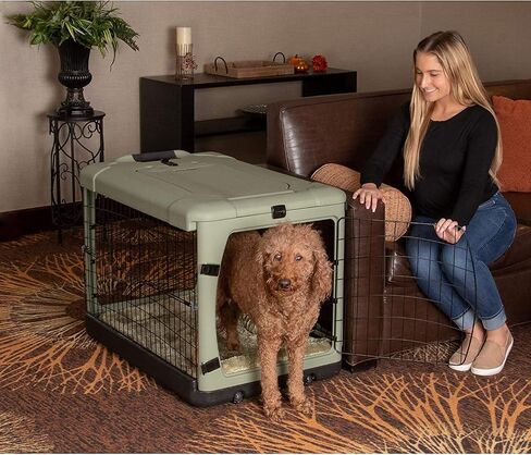 Pet Gear “The Other Door" 4 Door Steel Crate for Dogs/Cats with Removable Tray, Fog, 27 Inch in Saudi Arabia