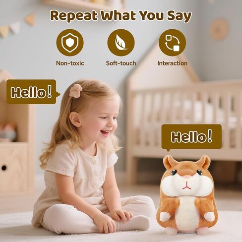 Kids Toddler Toys for Ages 2-4, Talking Hamster Repeats What You Say, Interactive Plush Repeating Toy for 2 3 4 5 6 8 Year Old Boy Girl Birthday Gift (Purple) in Saudi Arabia