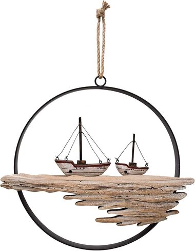 Morning View Sailboat Wall Decor Wood Nautical Sailing Ship Wall Art Hanging Wall Sculpture Decorative Coastal Themed Ornaments Rustic Beach Ocean Decor for Bathroom Home House 11.34 X 9.75 Inch in Saudi Arabia