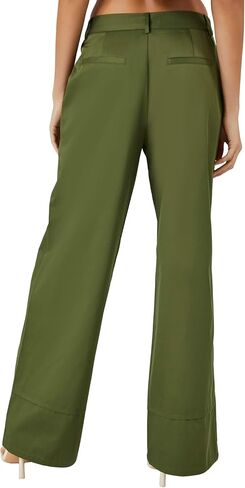 Forever 21 Womens Button Hem Wide-Lig Pants in Saudi Arabia