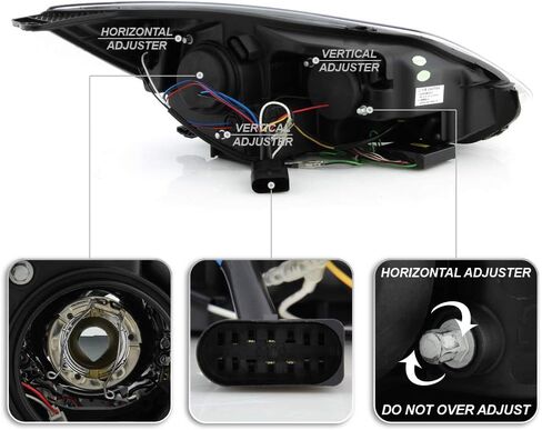 Acanii - لعام 2012 2013 2014 Ford Focus LED Strip Black Projector Projector المصابيح الأمامية زوجة المصابيح الأمامية يمينًا+يمين in Saudi Arabia
