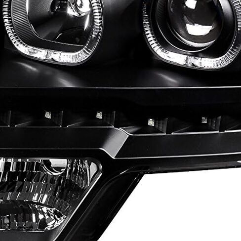 AKKON-لـ [Dual LED HALO RING] 09-14 F150 F-150 Pickup Truck Projector Projector Lights + LED Tail Light Set in Saudi Arabia