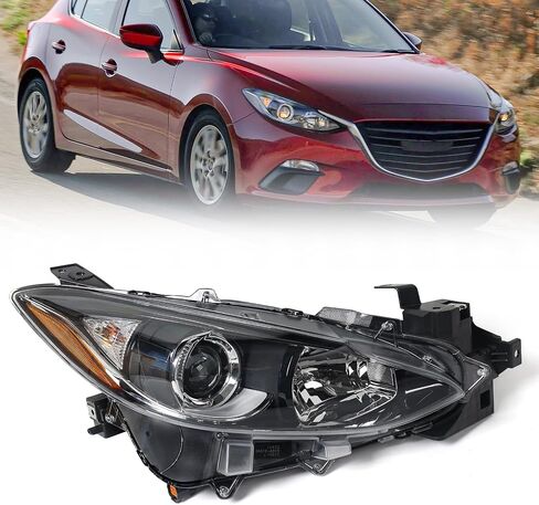 Huray Halogen Assembly Assembly for Mazda 3 2014 2015 2016 RH Projector Melector W/Plubs OE PACTORY PACTORY FOR MA2503144 Right Passenger Side in Saudi Arabia