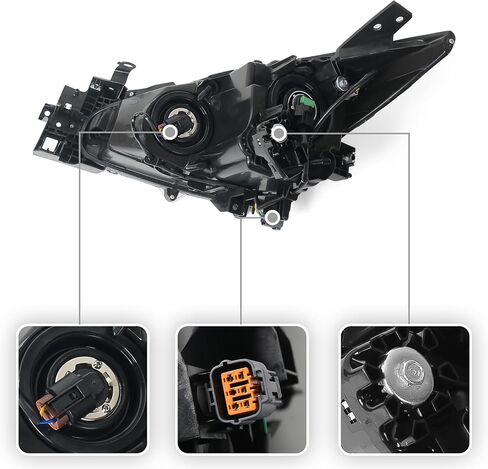 Huray Halogen Assembly Assembly for Mazda 3 2014 2015 2016 RH Projector Melector W/Plubs OE PACTORY PACTORY FOR MA2503144 Right Passenger Side in Saudi Arabia