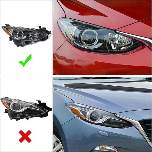 Huray Halogen Assembly Assembly for Mazda 3 2014 2015 2016 RH Projector Melector W/Plubs OE PACTORY PACTORY FOR MA2503144 Right Passenger Side in Saudi Arabia