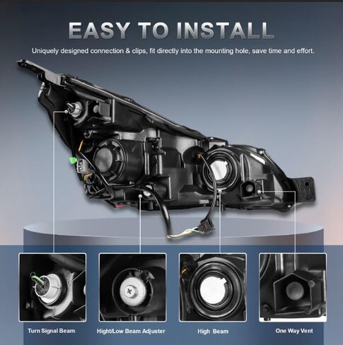 Headlights Assembly Replacement Compatible with 2010-2014 Subaru Legacy Halogen with Clear Lens Chrome Housing Amber Reflector Front Lamps Driver and Passenger Side #SU2502141, SU2503141 in Saudi Arabia