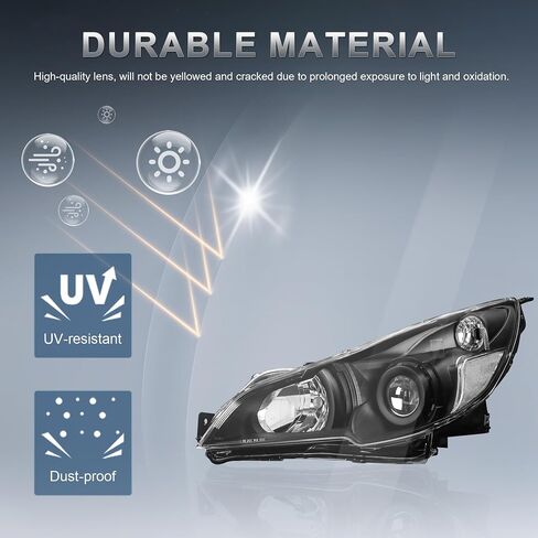 Headlights Assembly Replacement Compatible with 2010-2014 Subaru Legacy Halogen with Clear Lens Chrome Housing Amber Reflector Front Lamps Driver and Passenger Side #SU2502141, SU2503141 in Saudi Arabia
