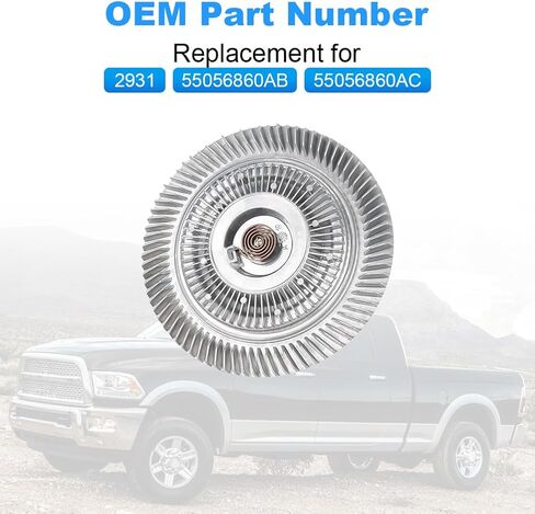 قابض مروحة تبريد المحرك متوافق مع دودج رام 1500 2500 2009-2010 ، RAM 1500 2500 2011-2013 V8 4.7L بديل لـ 2931 ، 55056860AB ، 55056860AC in Saudi Arabia