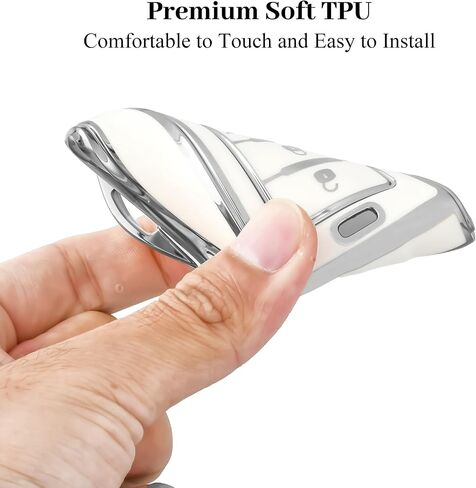 لغطاء مفتاح Jeep Key Fob ، حماية قشرة Case Case Soft TPU متوافقة مع 2021 2022 2023 2024 Jeep Grand Cherokee L Grand Cherokee Wagoneer 5 Buttons Key (Silver White) in Kuwait