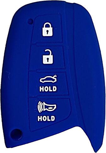 Key Fob Cover for Equus Azera: 4 Buttons Silicone Remote Case Protector Fit for Hyundai Genesis Santa Fe Sport Equus Azera 2013 to 2019 SY5DMFNA04 SY5DHFNA433 954404Z200 81996B1000 (Blue) in Kuwait