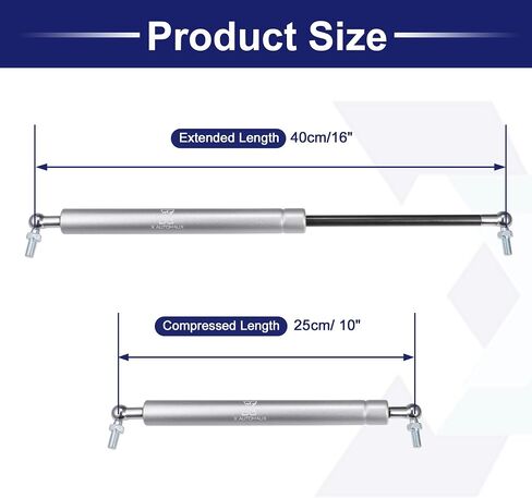 X AutoHaux 1 Set 16inch 179lbs/800n Silver Tone Lift يدعم الدعامات الصدمات الربيع الغاز مع قوس تصاعد الكرة Universal لقارب شاحنة Car RV in Kuwait