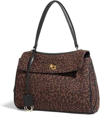 New Leopard Print Tote Bags for Women Large Capacity Travel Shoulder Purses, Women's Fashion Shopping Handbag in Kuwait