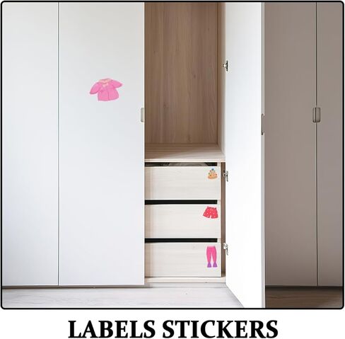 jojofuny 1set Classification PVC Wall Label Clo Organization Drawer Toddler Labels Sticker Kids for Kit Wardrobe Sort Clothing Decoration Bedroom Decals Decorative Nursery Kids in Kuwait