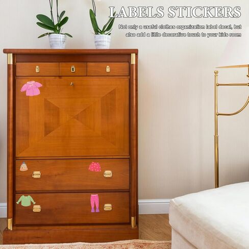 jojofuny 1set Classification PVC Wall Label Clo Organization Drawer Toddler Labels Sticker Kids for Kit Wardrobe Sort Clothing Decoration Bedroom Decals Decorative Nursery Kids in Kuwait