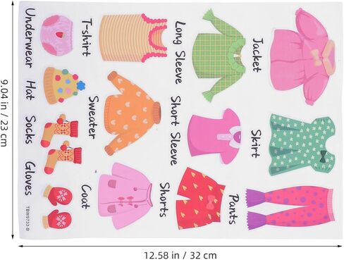 jojofuny 1set Classification PVC Wall Label Clo Organization Drawer Toddler Labels Sticker Kids for Kit Wardrobe Sort Clothing Decoration Bedroom Decals Decorative Nursery Kids in Kuwait