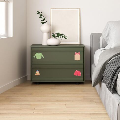 jojofuny 1set Classification PVC Wall Label Clo Organization Drawer Toddler Labels Sticker Kids for Kit Wardrobe Sort Clothing Decoration Bedroom Decals Decorative Nursery Kids in Kuwait